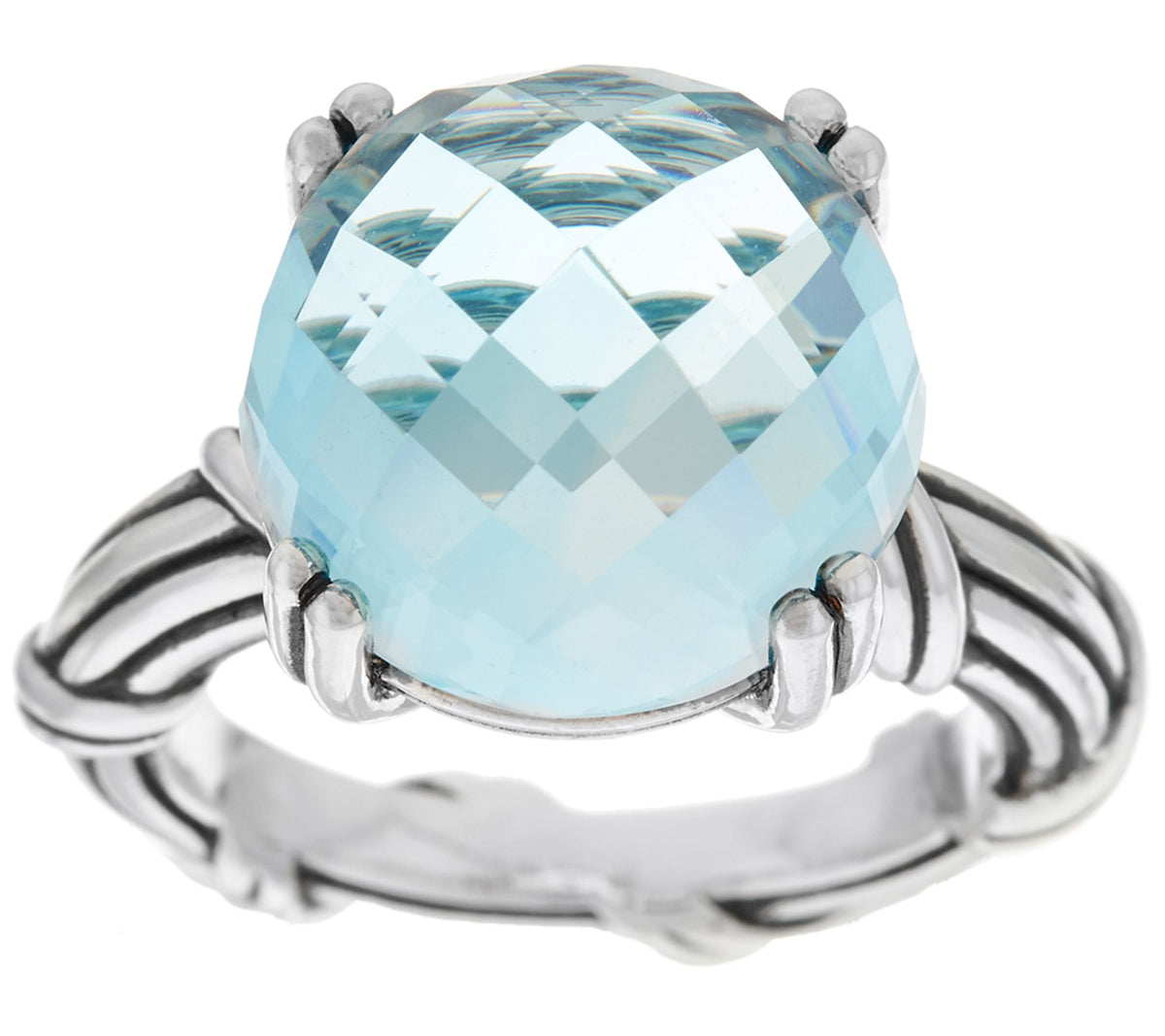 Peter Thomas Roth Sterling Silver Fantasies 11.60 ct Blue Topaz Ring, Size 8