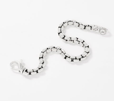 JAI Sterling Silver 5.3mm Round Box Chain Bracelet, 6-3/4" Fit;