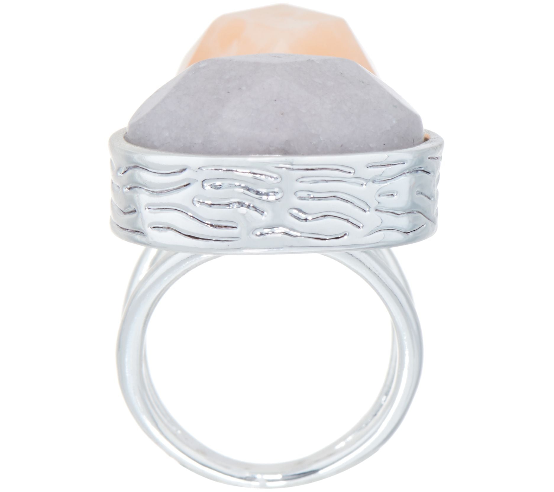 Samantha Wills Silvertone 'Here Comes the Sun' Bold Gibbsite & quartzite Ring, Size 5