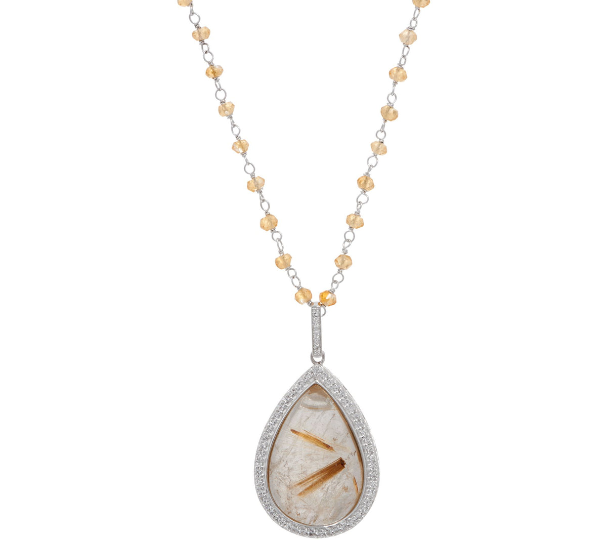 DeLatori 24.75 ct Rhutilated Quartz 18" Necklace