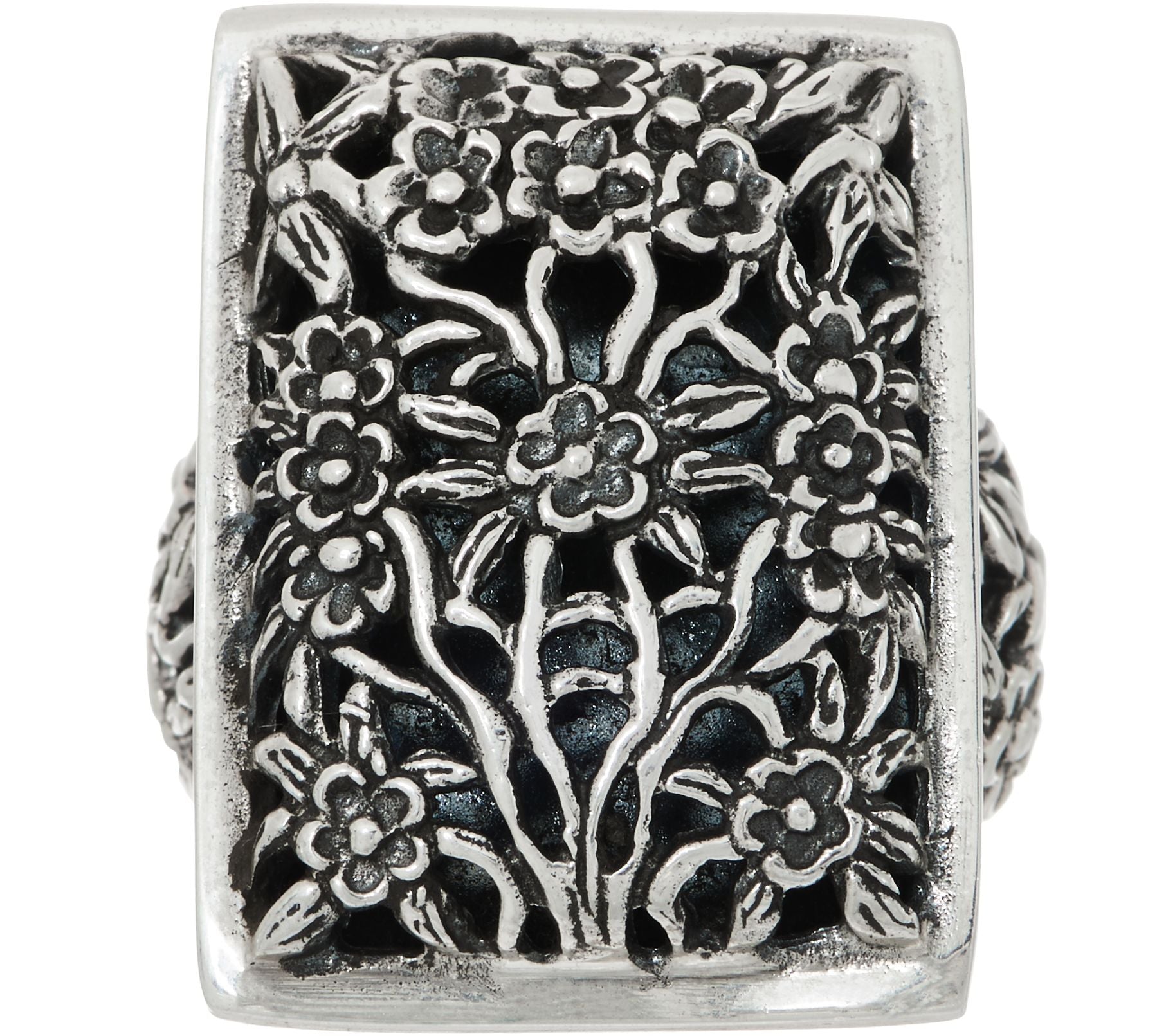 EXEX by Claudia Agudelo Sterling Silver Floral Design Ring Size 5