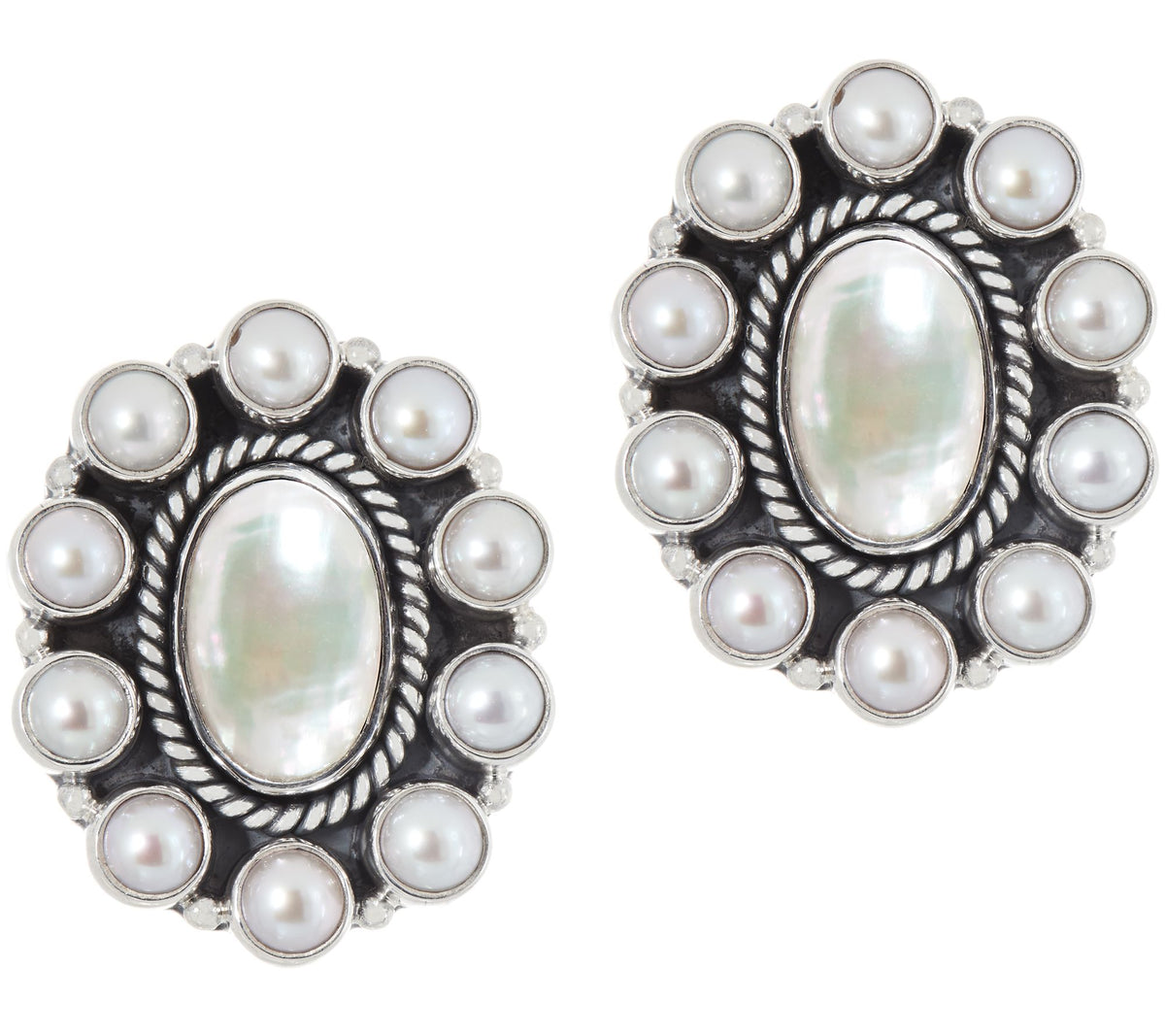 EXEX by Claudia Agudelo Sterling Silver Cultured Pearl Cluster Earring