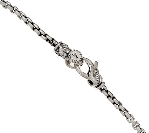 JAI Sterling Silver 2.7mm Box Chain Bracelet 7-1/4" fit