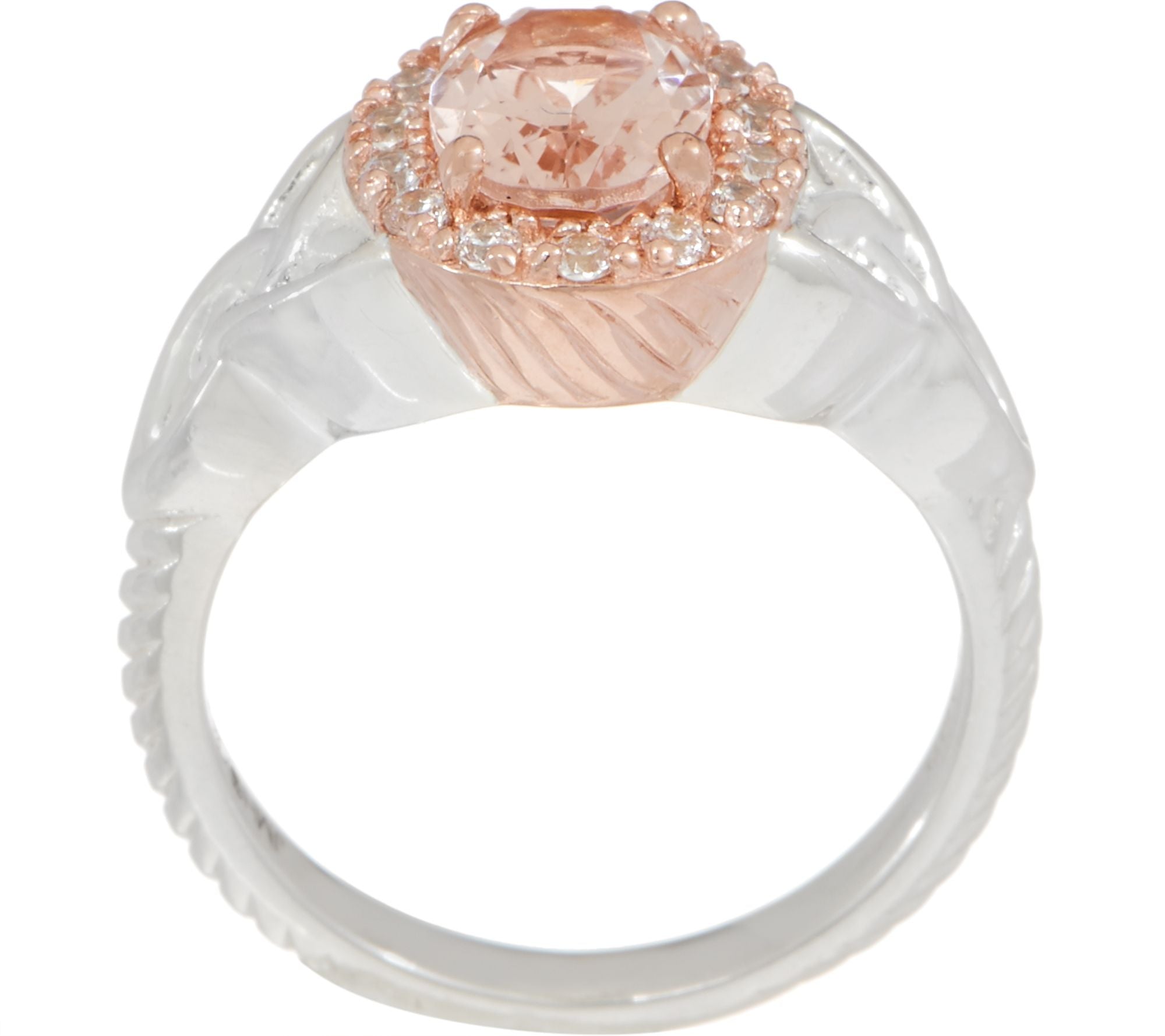 JMH Jewellery Sterling Silver Pink Morganite Ring Size 9