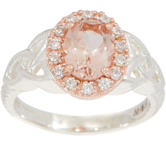 JMH Jewellery Sterling Silver Pink Morganite Ring Size 9