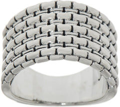 JAI Sterling Silver Box Chain Link Band Ring Size 5