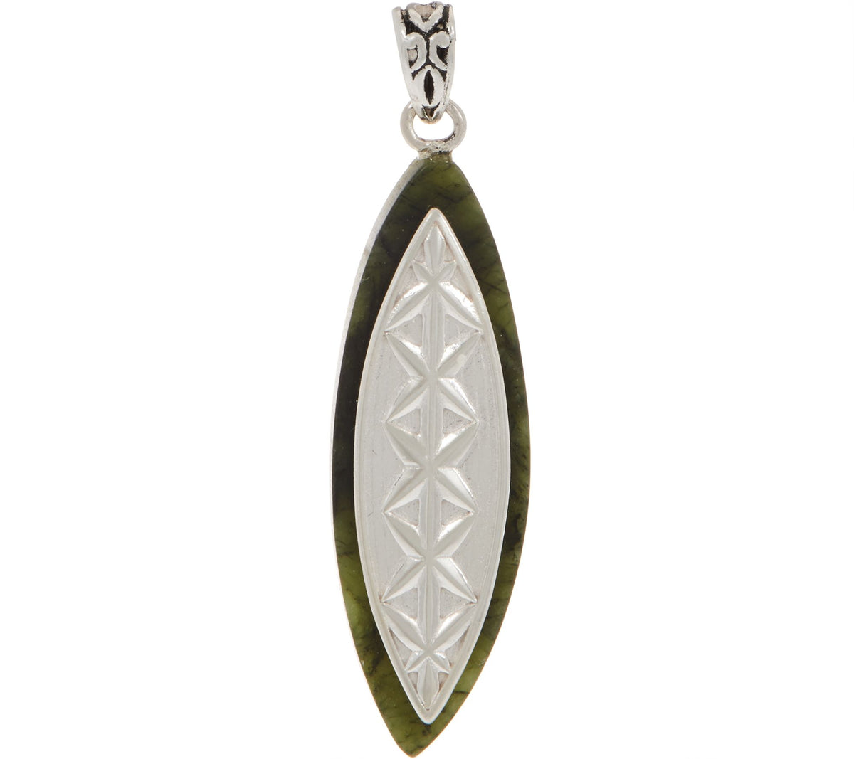 Connemara Marble Sterling Silver Diamond Cut Pendant