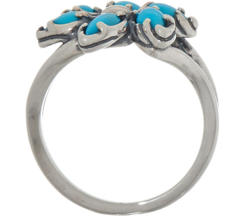 Carolyn Pollack Sleeping Beauty Turquoise Sterling Silver Pinwheel Ring Size 5