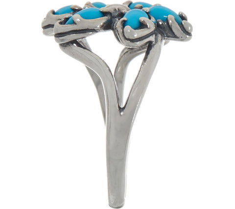 Carolyn Pollack Sleeping Beauty Turquoise Sterling Silver Pinwheel Ring Size 5