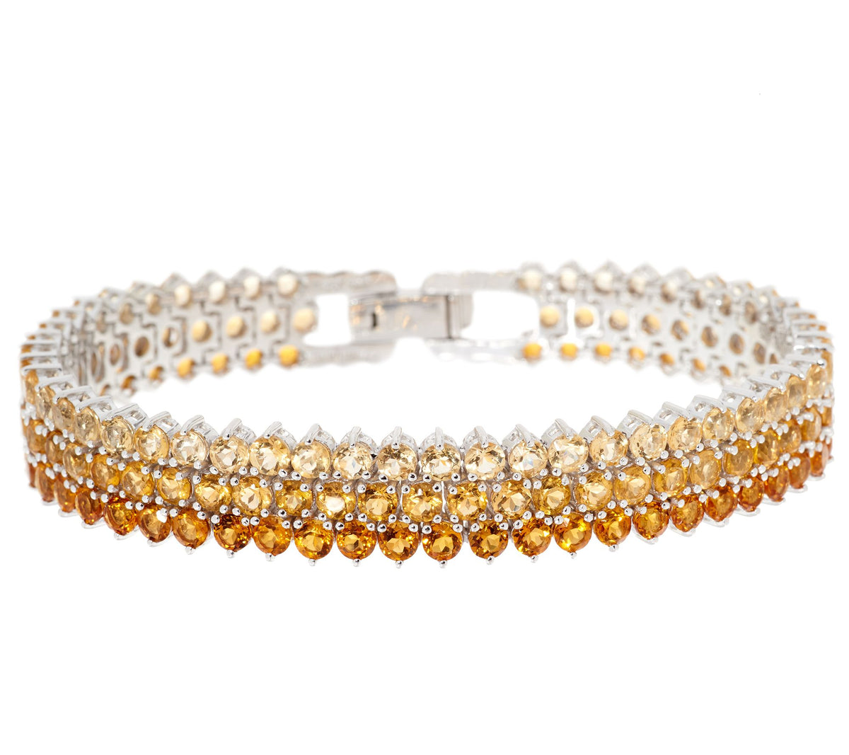 QVC Sterling Silver Ombre Tonal Citrine Bracelet, 7-1/4"