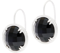 DeLatori Sterling Silver Onyx Drop Earring, 1"