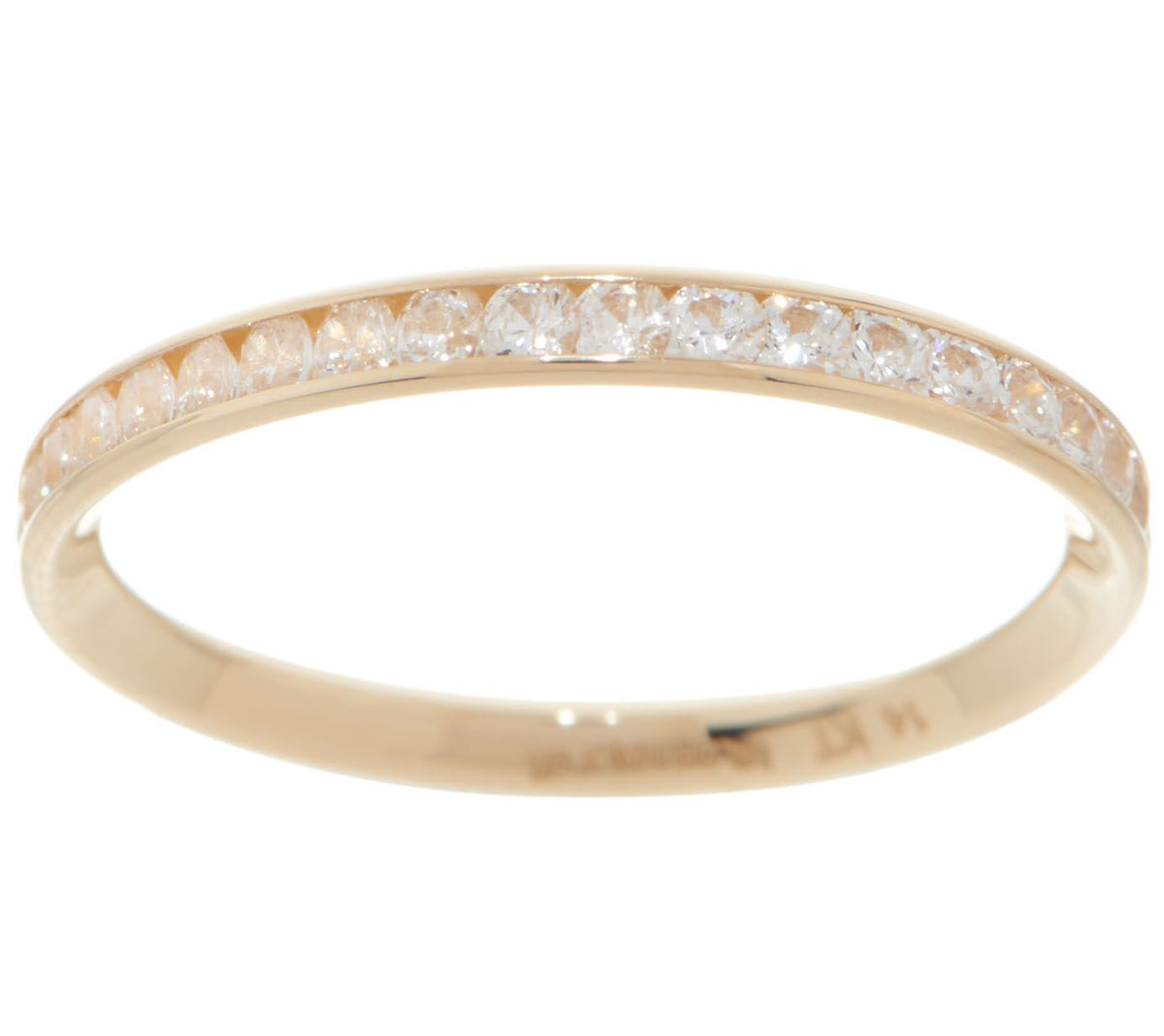 Diamonique 14K Yellow Gold Italia Channel Set Eternity Band Ring, Size 9