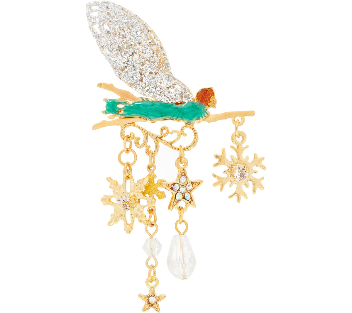 Kirks Folly Goldtone Fairy Flurries Crystal Pin