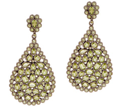 Pear-Shaped Sterling Silver Multi-Gemstone Peridot Drop Earrings