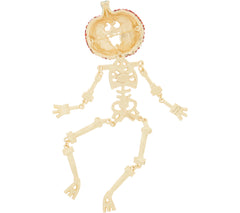 Kirks Folly Jumping Jack Flash Skeleton Pin, Goldtone