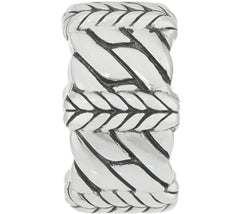 JAI Sterling Silver Basketweave Wide Band Ring Size 5