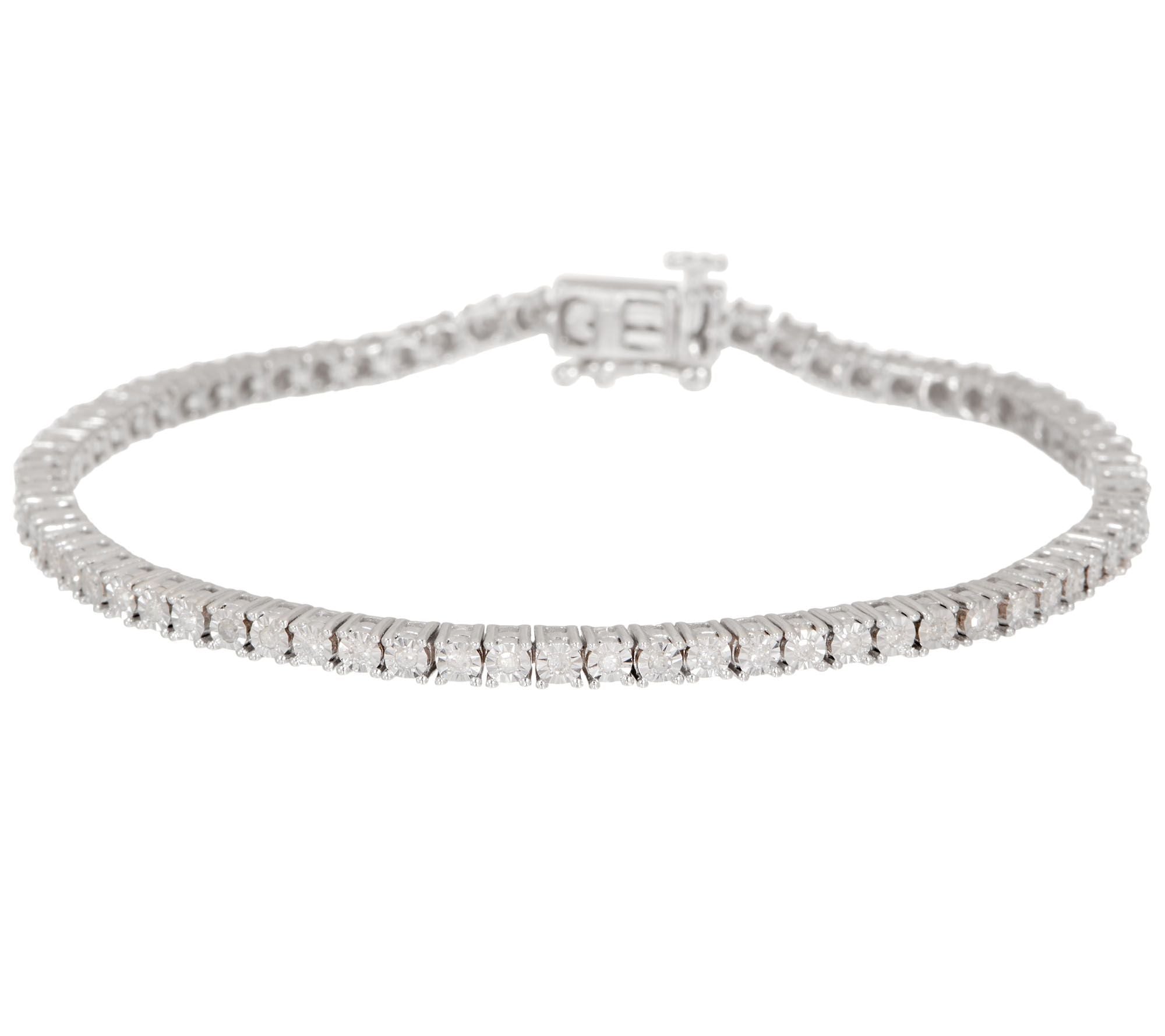 Affinity Diamond Sterling Silver 1/2ct Illusion Set Tennis Bracelet 7-3/4"L