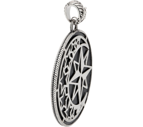 JAI Sterling Silver Spirit of Alaska Engraved Enhancer Pendant