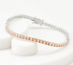 Diamonique Champagne Ombre Tennis Bracelet Sterling Silver, 6-3/4"