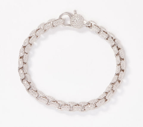 QVC Sterling Silver Diamond-Cut Box Chain Bracelet, 6-3/4"