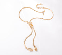 Attitudes by Renee Goldtone Lariat Snake Necklace 18"