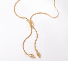 Attitudes by Renee Goldtone Lariat Snake Necklace 18"