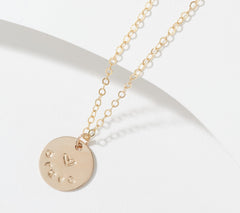 Taudrey Inspirational "Brave" Coin Adjustable Goldtone Necklace 18"