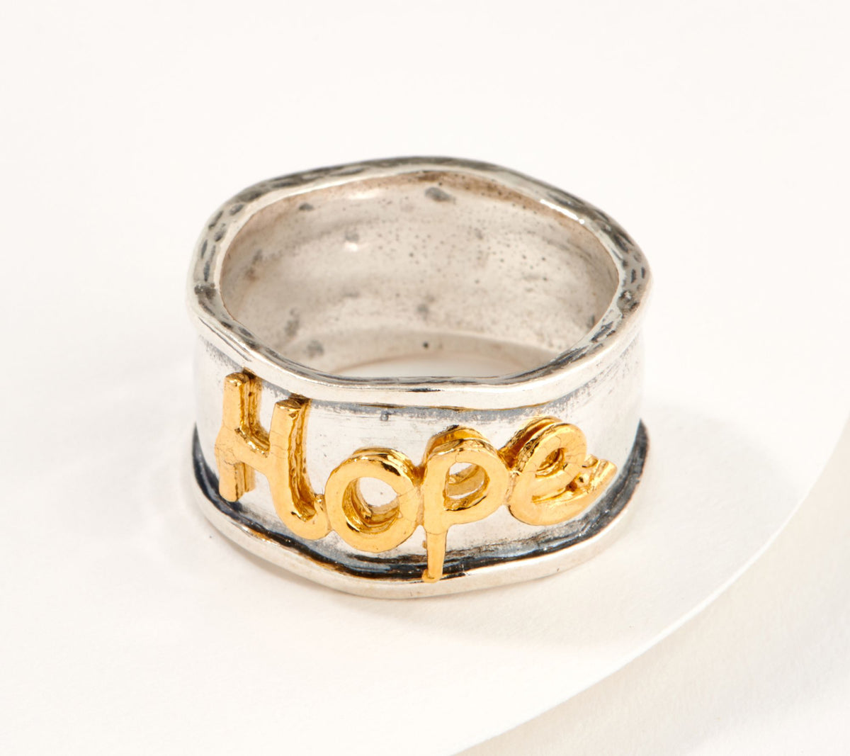 Or Paz Sterling Silver Inspirational "Hope" Band Ring Size 5