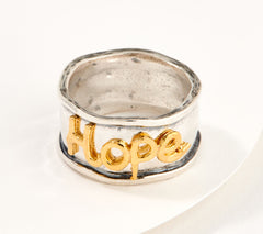 Or Paz Sterling Silver Inspirational "Hope" Band Ring Size 5