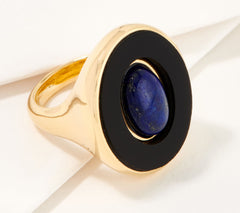 Gem Gossip 10k Gold Double Oval Blue Lapis Ring Size 6