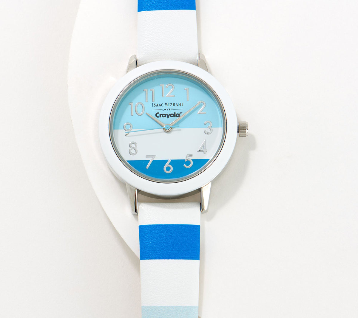 Isaac Mizrahi Live! "Isaac Loves Crayola" Multi-Stripe Leather Watch