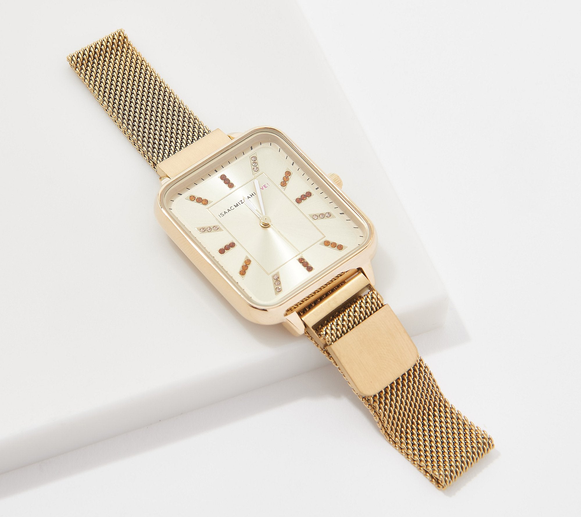 Isaac Mizrahi Live! Magnetic Mesh Watch, Gold, One size