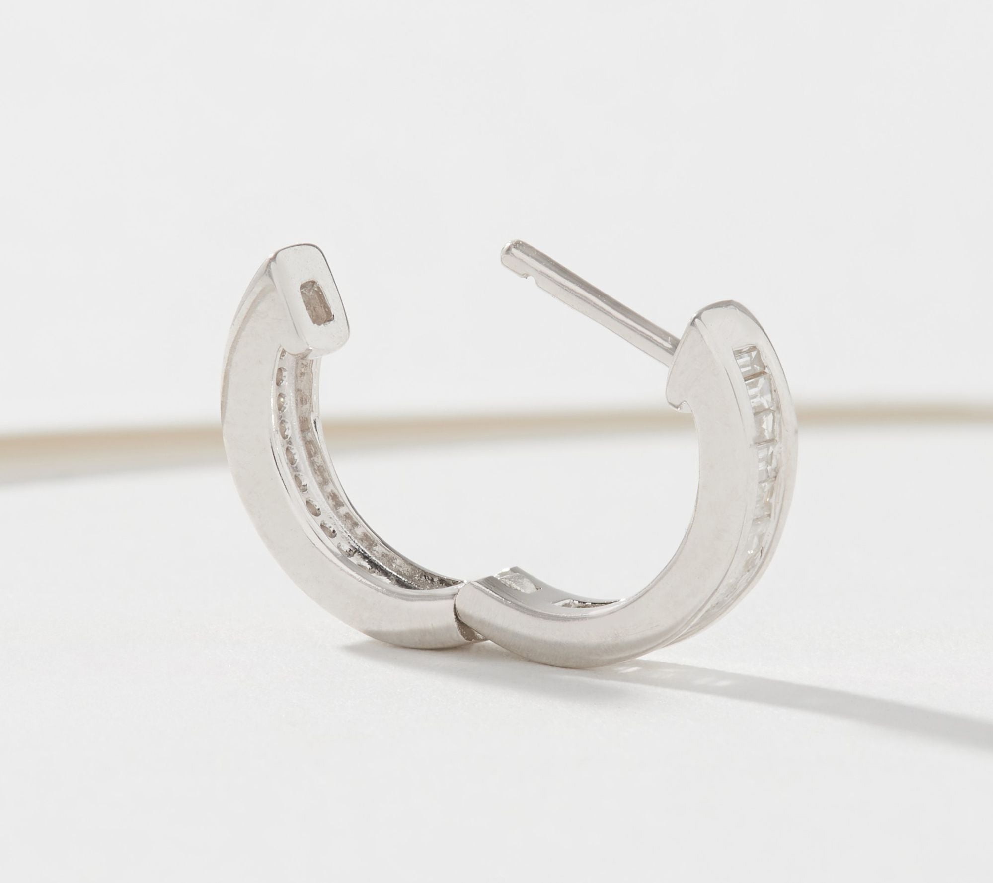 Affinity Sterling Silver Diamonds Reversible Hoop Earrings (QVC $497)