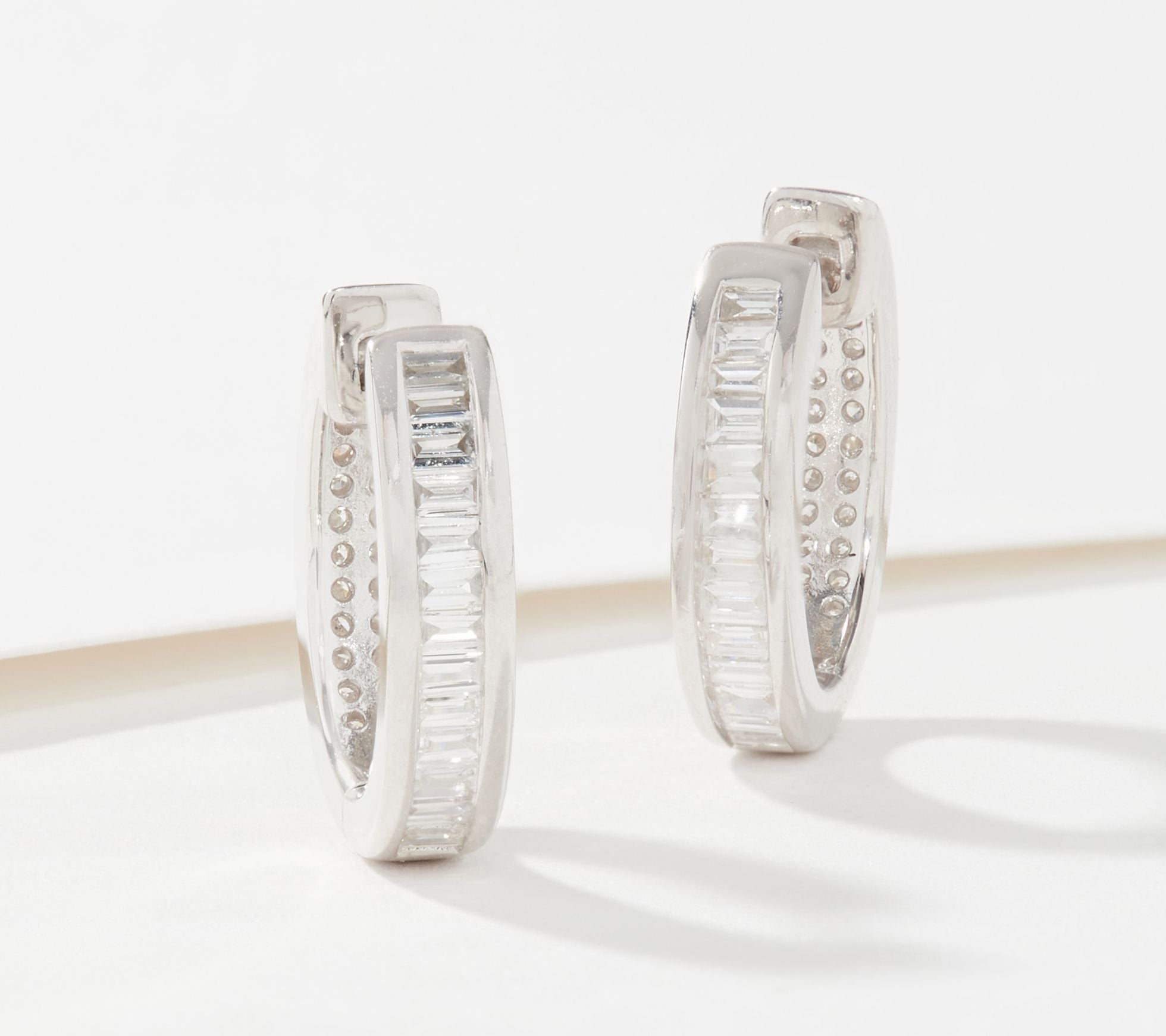 Affinity Sterling Silver Diamonds Reversible Hoop Earrings (QVC $497)