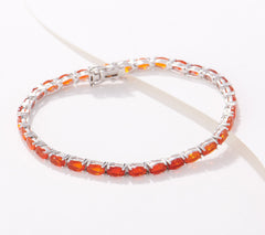 Generation Gems Oval-Cut Fire Opal Tennis Bracelet Sterling, 7-1/4"