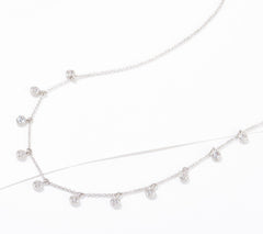 Diamonique x Zaxie Silvertone "Oh So Dainty" Dangle Necklace, 16"