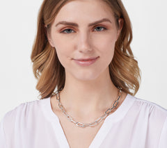 UltraFine Silver Polished Paperclip Chain Necklace, 18"