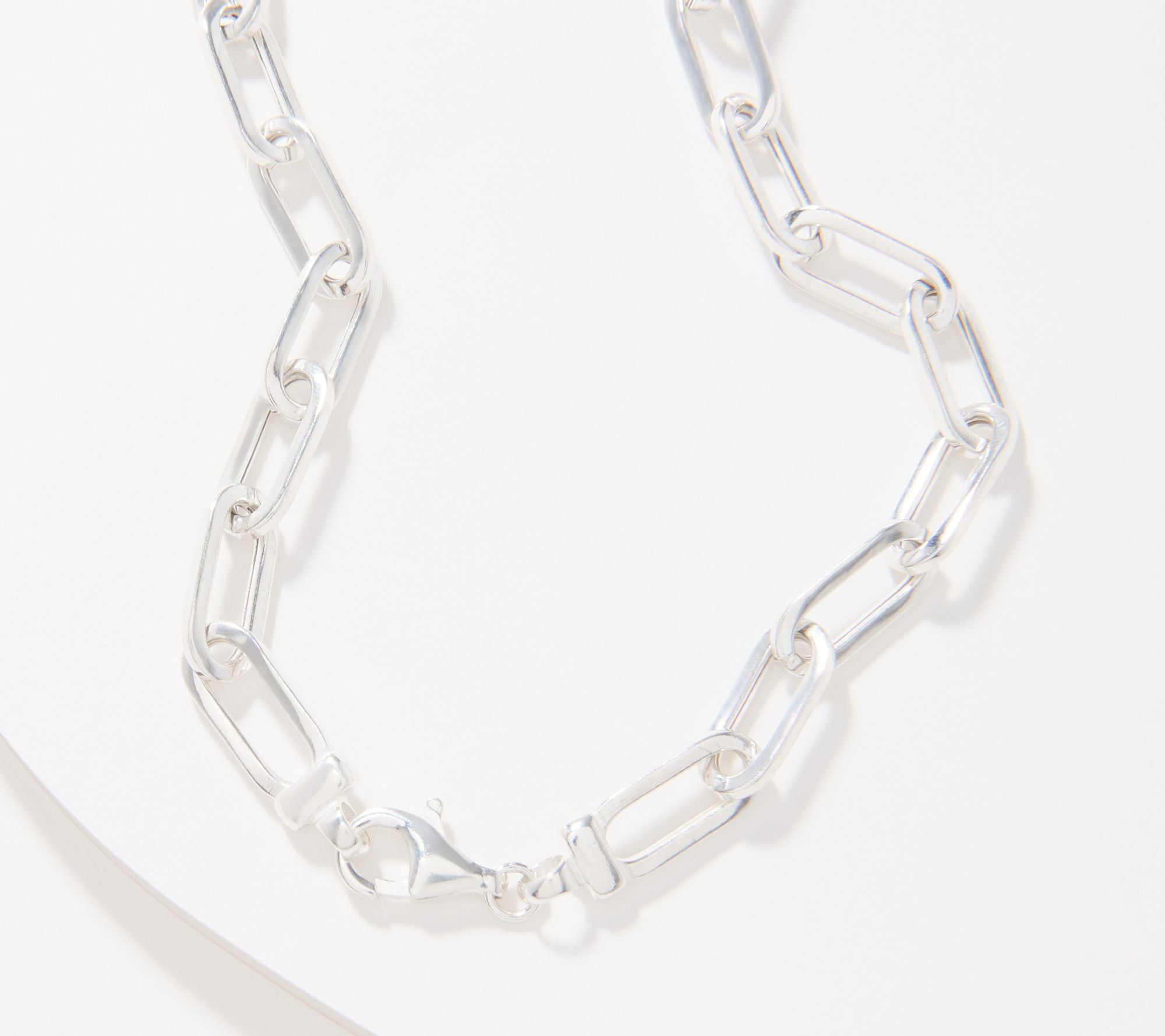 UltraFine Silver Polished Paperclip Chain Necklace, 18"