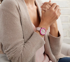 Isaac Mizrahi Live! Watch with Round Colored Bezel, Pink, One Size