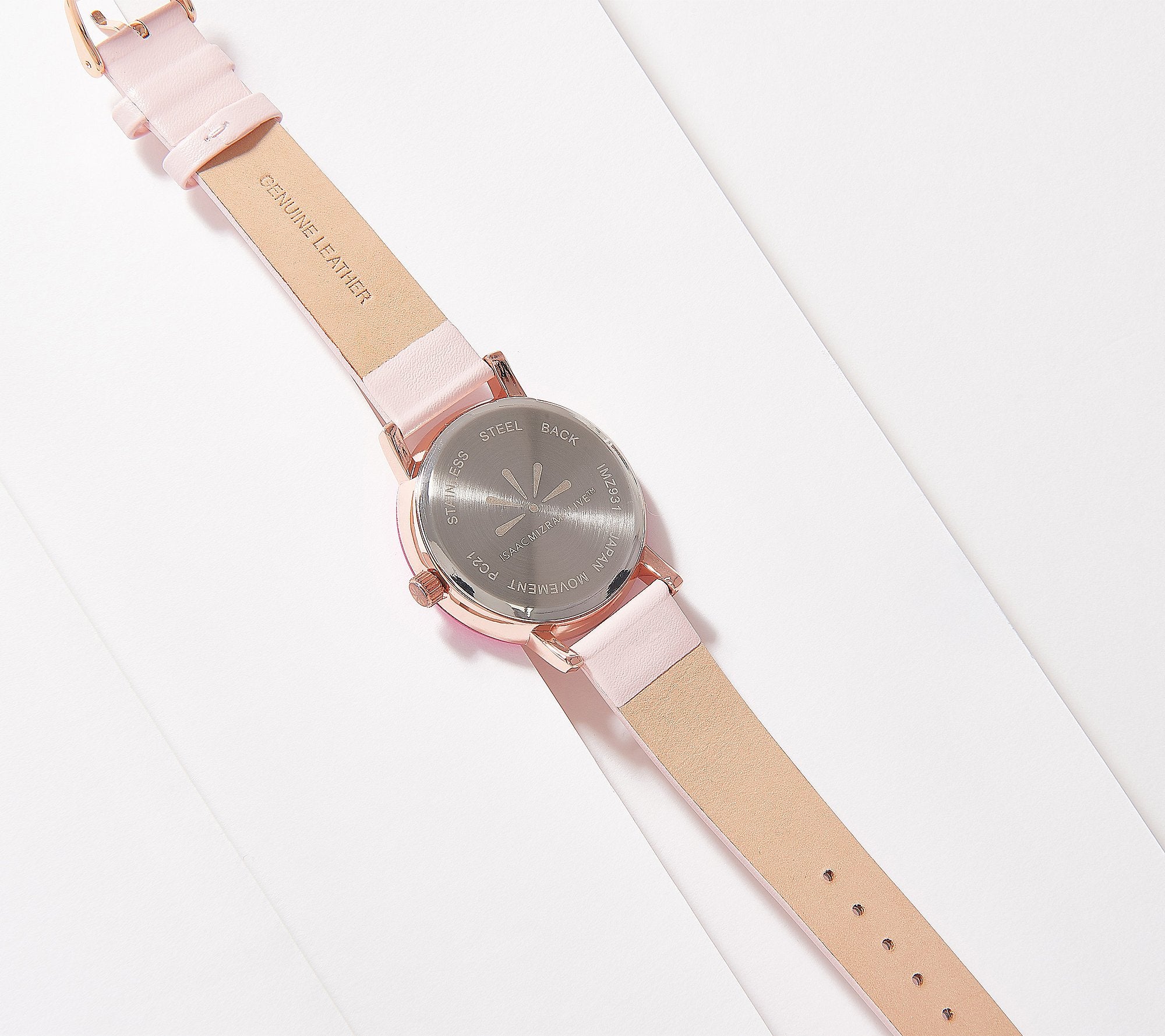 Isaac Mizrahi Live! Watch with Round Colored Bezel, Pink, One Size