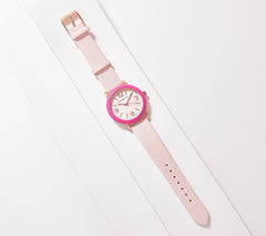 Isaac Mizrahi Live! Watch with Round Colored Bezel, Pink, One Size