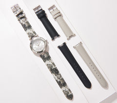 Isaac Mizrahi Live! T-Bar Interchangeable 3-Strap Watch Set, Black