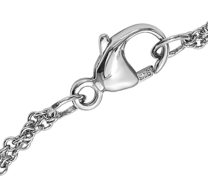 Affinity Sterling Silver Diamond Cross Bracelet, 7"