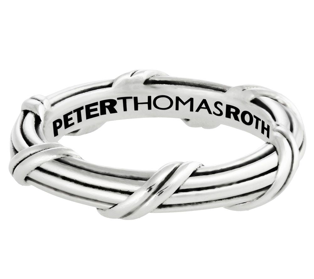 Peter Thomas Roth Sterling Silver Ribbon & Reed Signature Band Ring, Size 10