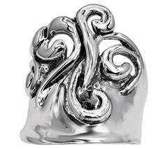 Hagit Sterling Silver Polished Swirl Ring, Size 7