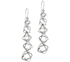 Hagit Sterling Silver Cascading Drop Earrings, 2-1/2"