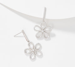 Diamonique x Jennifer Miller Sterling Silver Daisy Dangle Earring