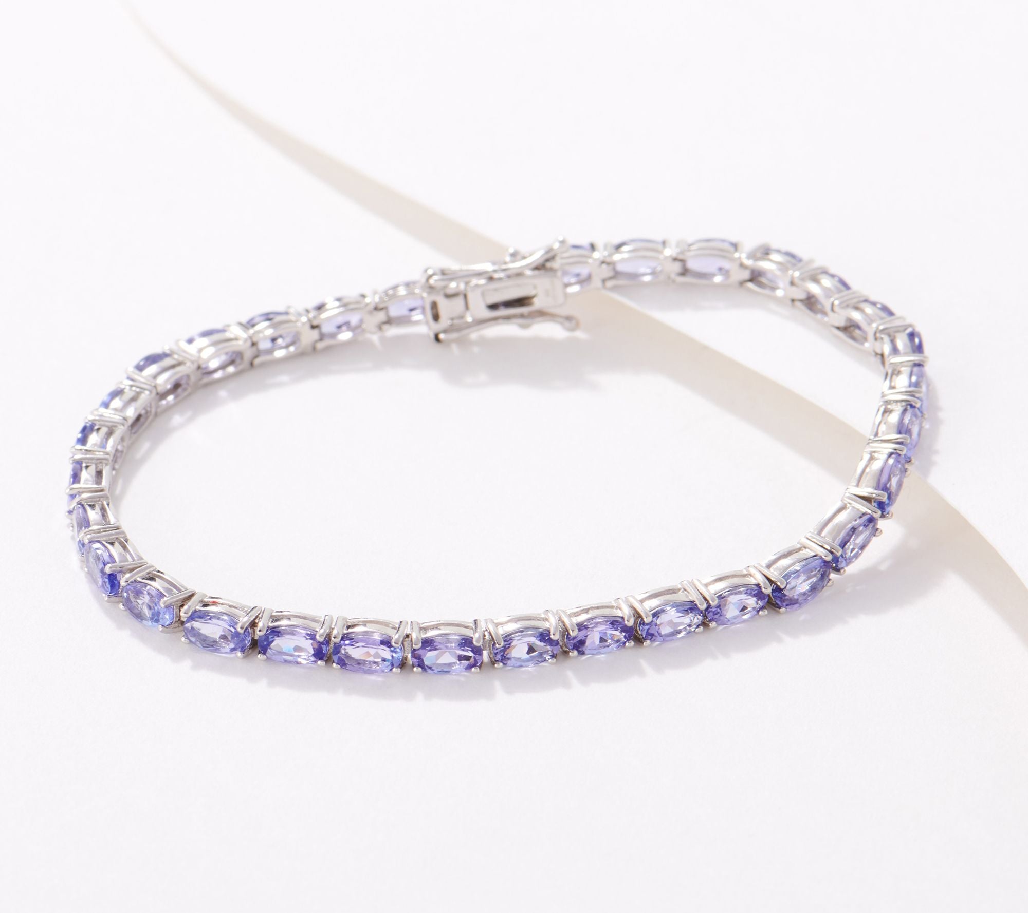 Generation Gems Sterling Silver Oval-Cut Tanzanite Tennis Bracelet, 8"