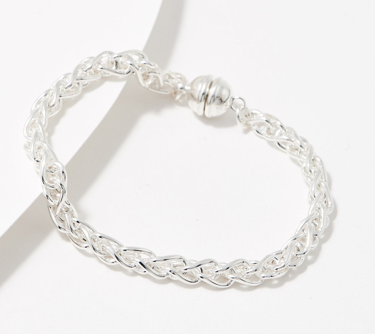 UltraFine 950 Fine Silver Magnetic Spiga Link Bracelet 7-1/2"