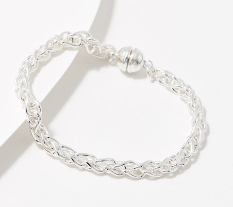 UltraFine 950 Fine Silver Magnetic Spiga Link Bracelet 7-1/2"